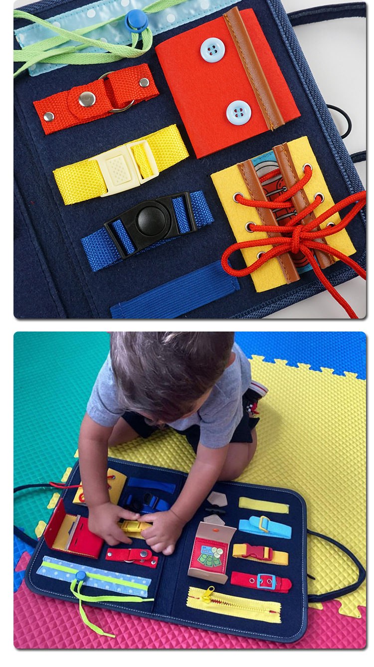 Montessori Teaching Aids Handbag Teaching Aids Busy Board Storage Children's Educational Fine Motor Training Early Education Kindergarten Toys