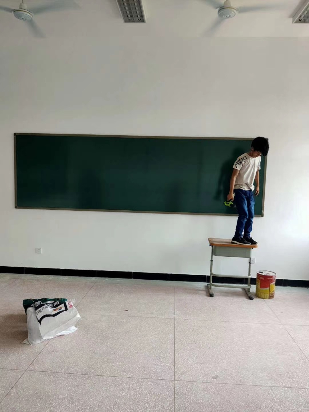 1.2*4 M Flat Teaching Large Blackboard Thickened Magnetic Erasable Writing Board Teaching Green Board Dust-Free Blackboard