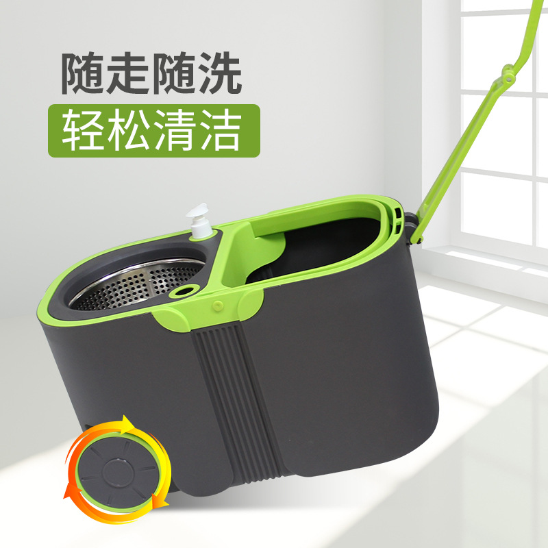 Household Cleaning Supplies Rotating Large Capacity Mop Set Household Large Roller Handle Double Drive Mop Wholesale Cross-Border