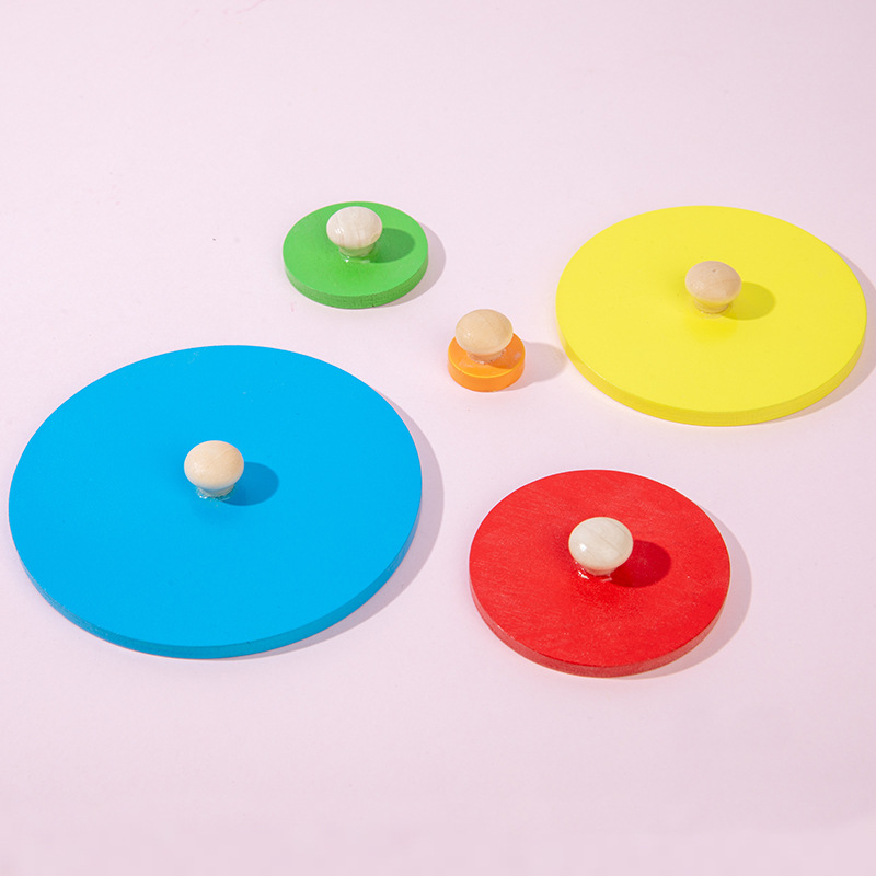 Montessori Teaching Aids Panel Geometric Figure Elbow-Board Infant Early Education Puzzle Cognitive Wooden Toys Factory Supply