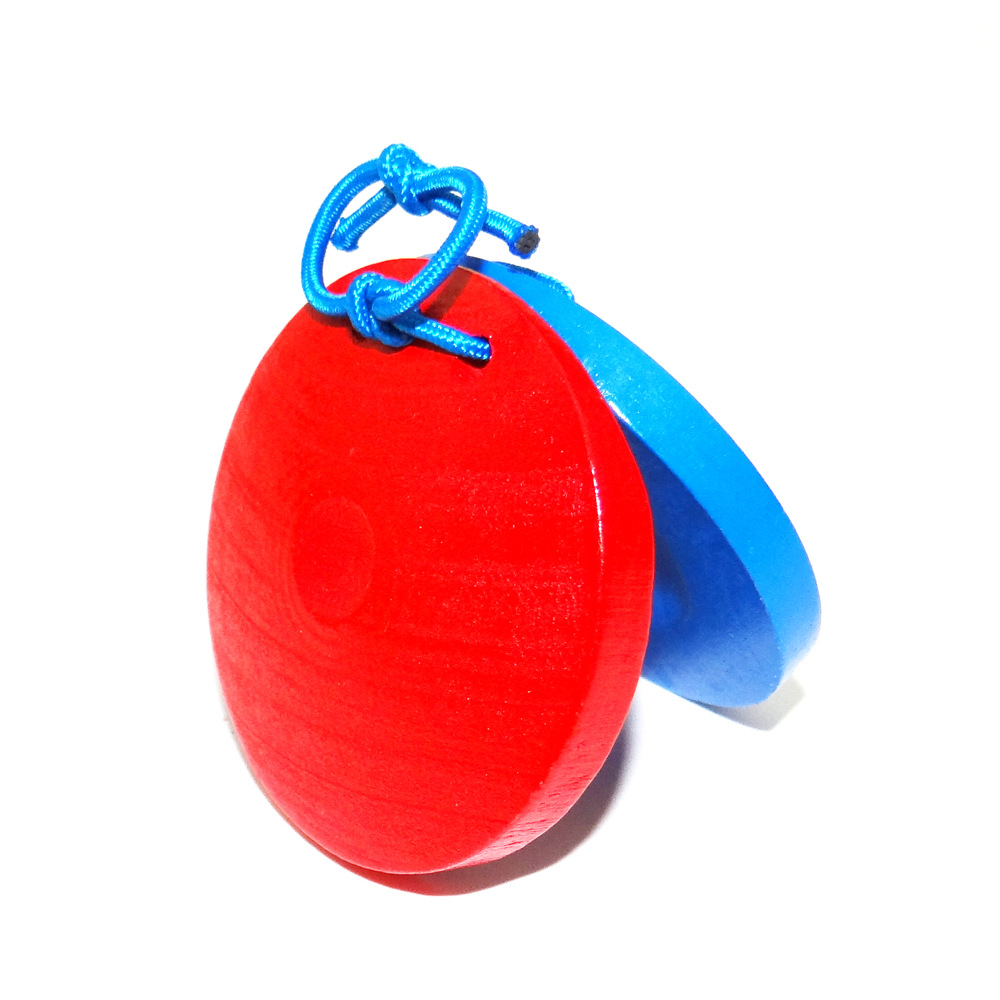 Factory Direct Sales Wooden Castanet Orff Musical Instrument Music Perception Infant Teaching Aids round Dance Board