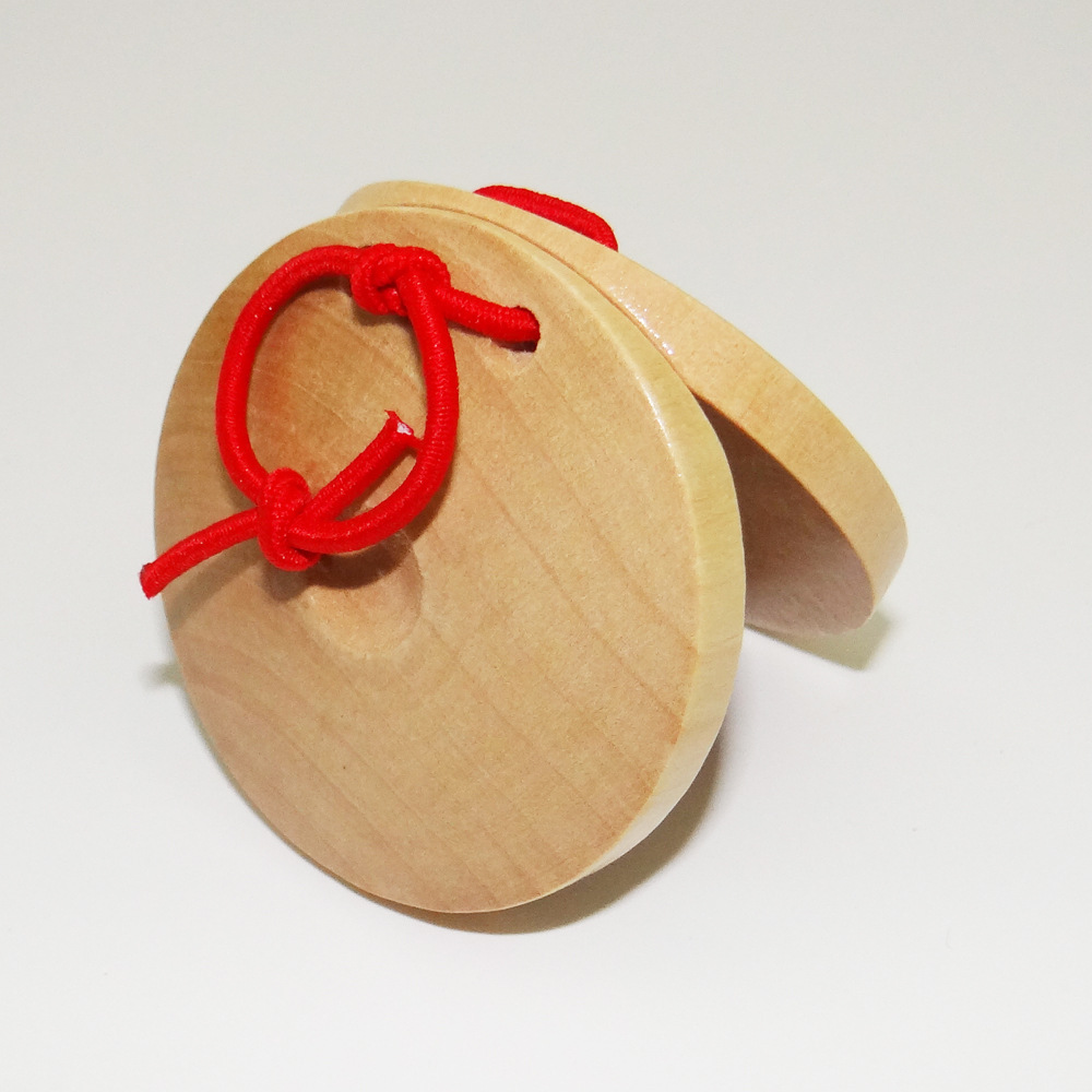 Factory Direct Sales Wooden Castanet Orff Musical Instrument Music Perception Infant Teaching Aids round Dance Board