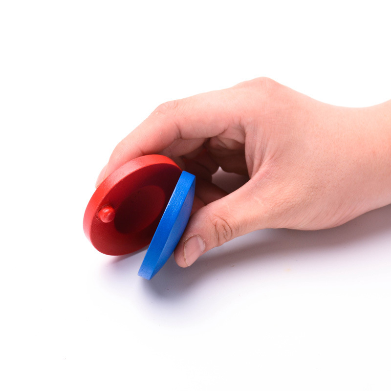 Factory Direct Sales Wooden Castanet Orff Musical Instrument Music Perception Infant Teaching Aids round Dance Board