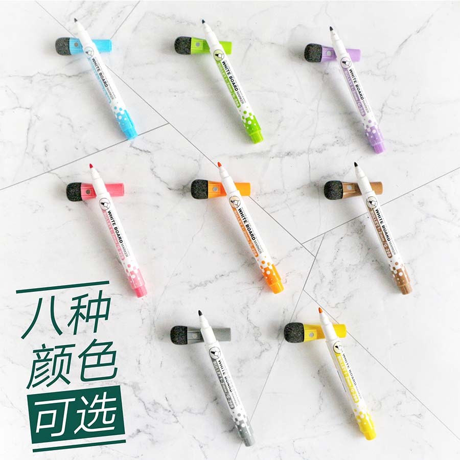Whiteboard Marker Children's Magnetic Board Pen Erasable Brush Fine Head 8 Colors Teaching Training Whiteboard Marker Graffiti