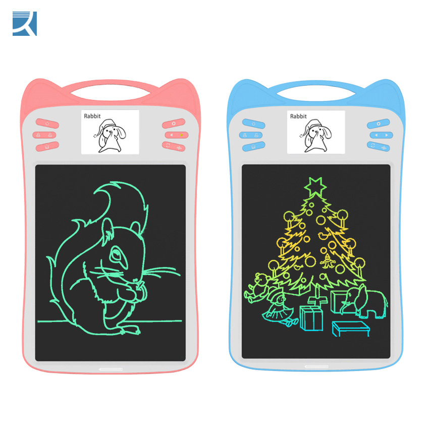 SOURCE Factory Cartoon Cat Voice Point Reading LCD Drawing Board Parent-Child Interaction Intelligent Teaching Handwriting Board Rechargeable