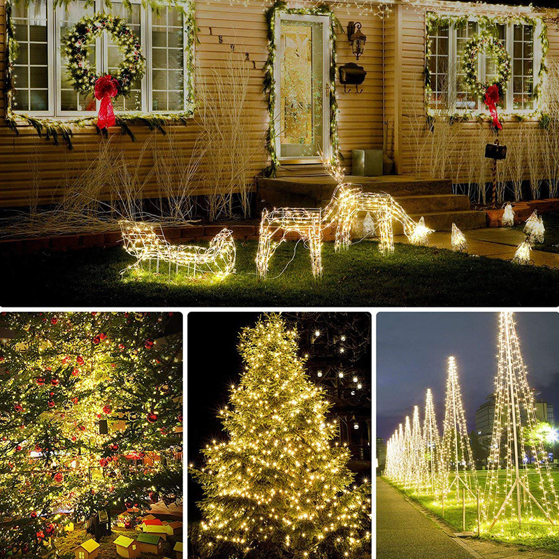 Solar-Powered String Lights Outdoor Courtyard String Lawn Lamp Copper Wire Colored Lights Decorative Lights