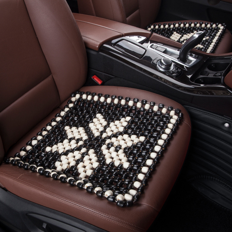 Xb161 Summer Breathable Car Wooden Bead Cushion Cool Pad Non-Backrest Seat Single Piece Bead Seat Cushion Four Seasons Universal