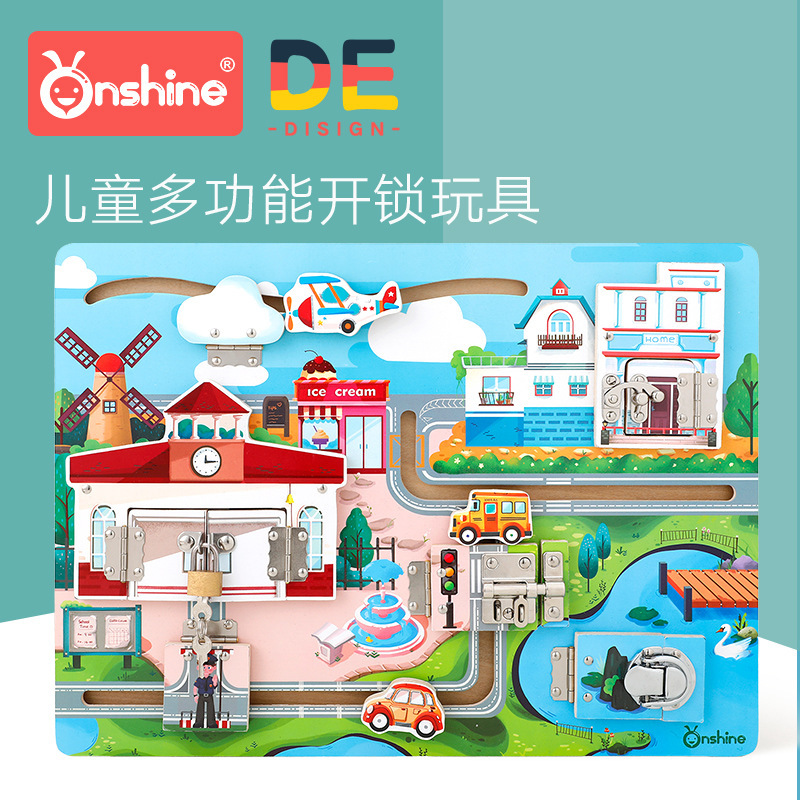 Onshine Children&#039;s Unlocking Toys Cognitive Board Baby Montessori Early Education Educational Toys Kindergarten Teaching Aids