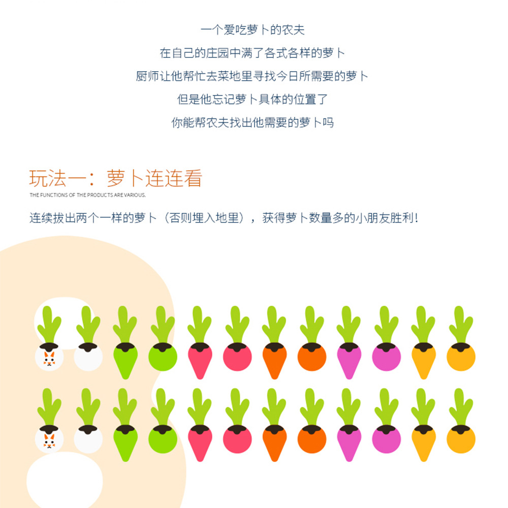 Early Education Kindergarten Teaching Aids Radish Manor Children&#039;s Board Game Memory Game Observation Cultivation Educational Toys