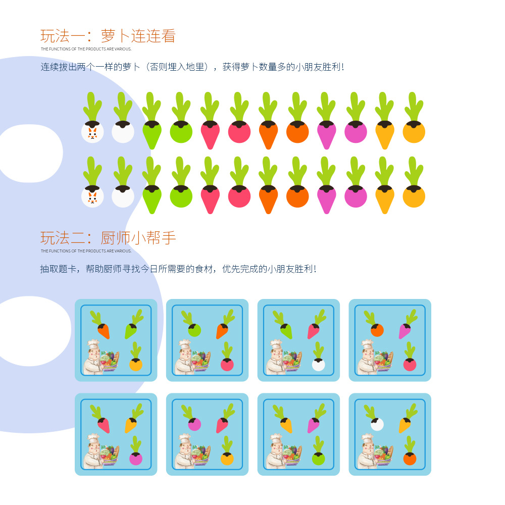 Early Education Kindergarten Teaching Aids Radish Manor Children&#039;s Board Game Memory Game Observation Cultivation Educational Toys