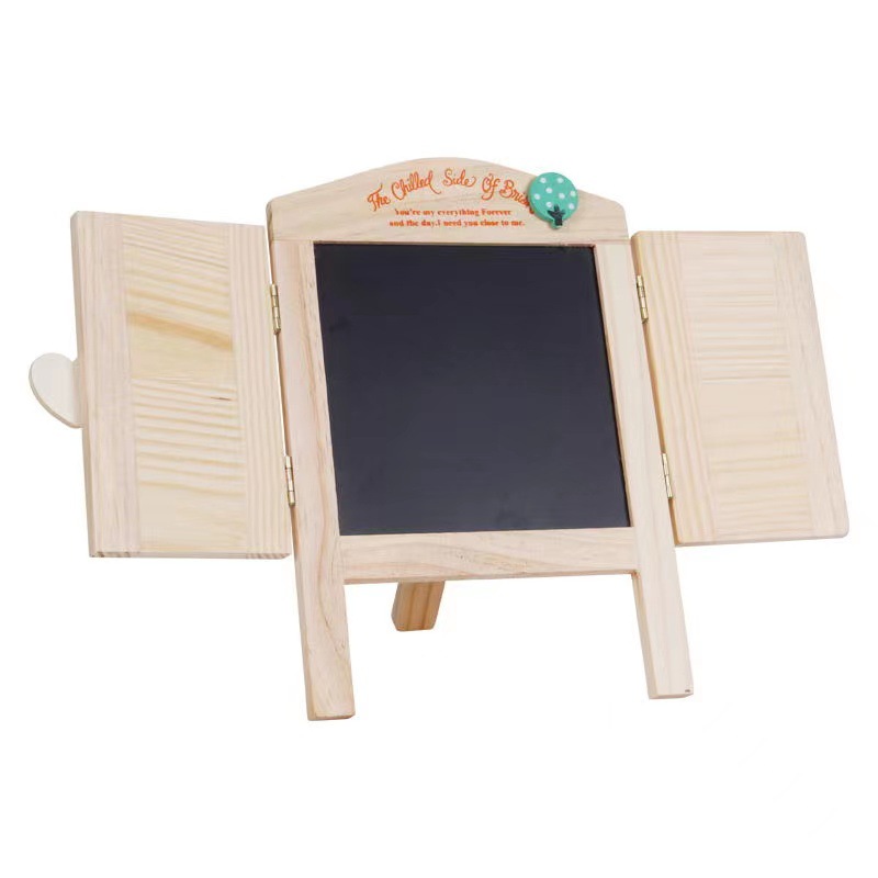 Creative Small House Bracket Wooden Blackboard Magnetic Kindergarten Children Teaching Mini Blackboard Message Board