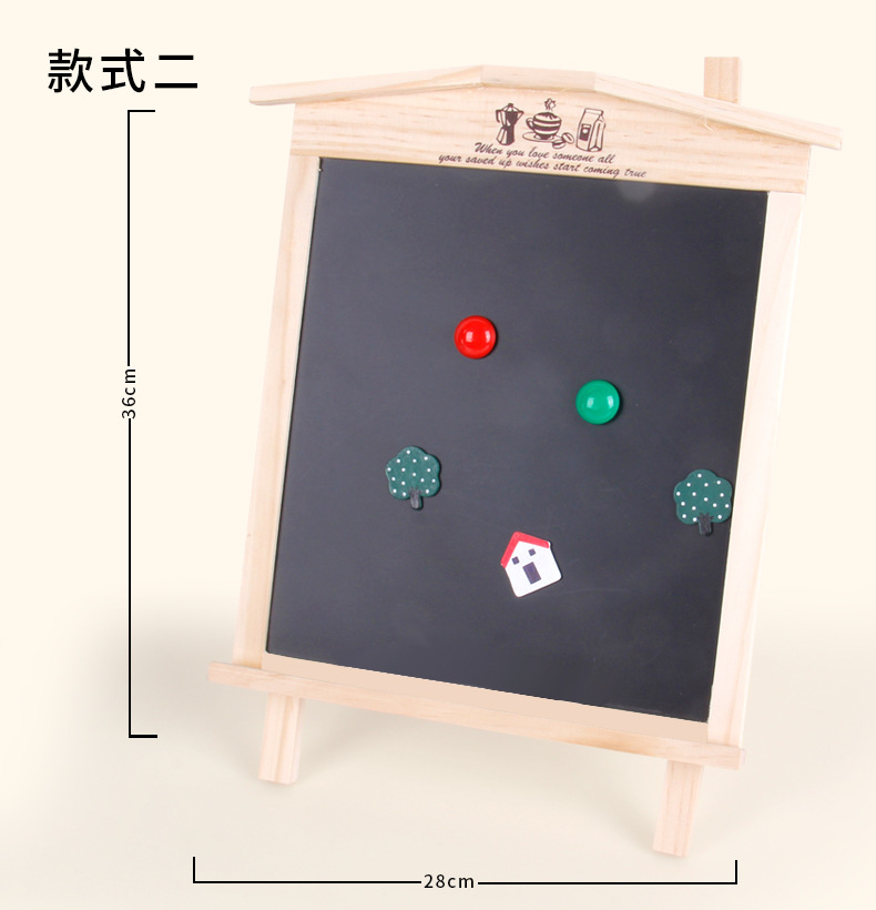 Creative Small House Bracket Wooden Blackboard Magnetic Kindergarten Children Teaching Mini Blackboard Message Board