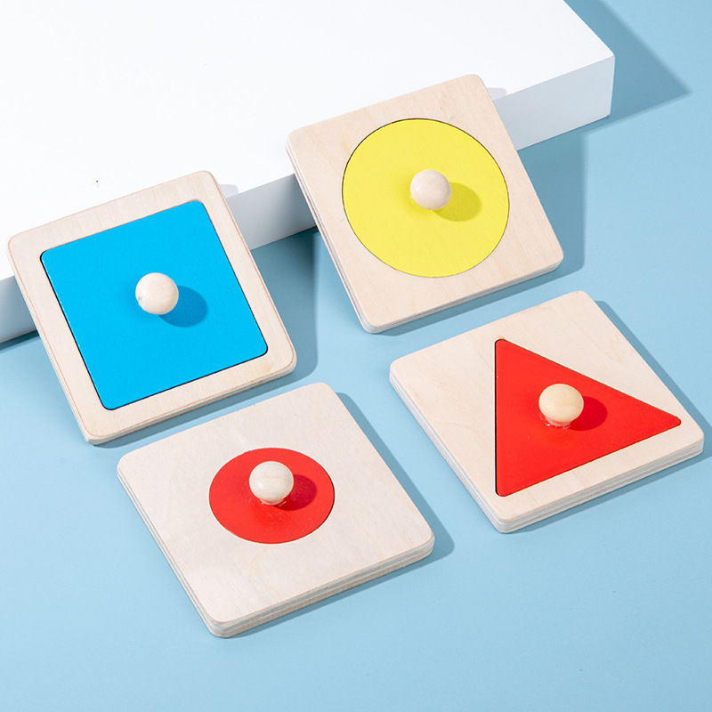 Montessori Teaching Aids Panel Geometric Figure Children&#039;s Early Education Elbow-Board Grab Board Toy round Triangle 3 Enlightenment 6