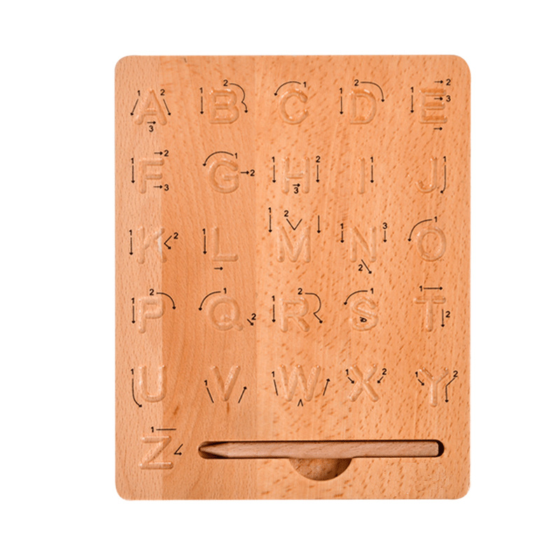 Beech Groove Writing Board Children&#039;s Montessori Teaching Aids Letter Writing Exercise Control Pen Description Practice Toys Cross-Border
