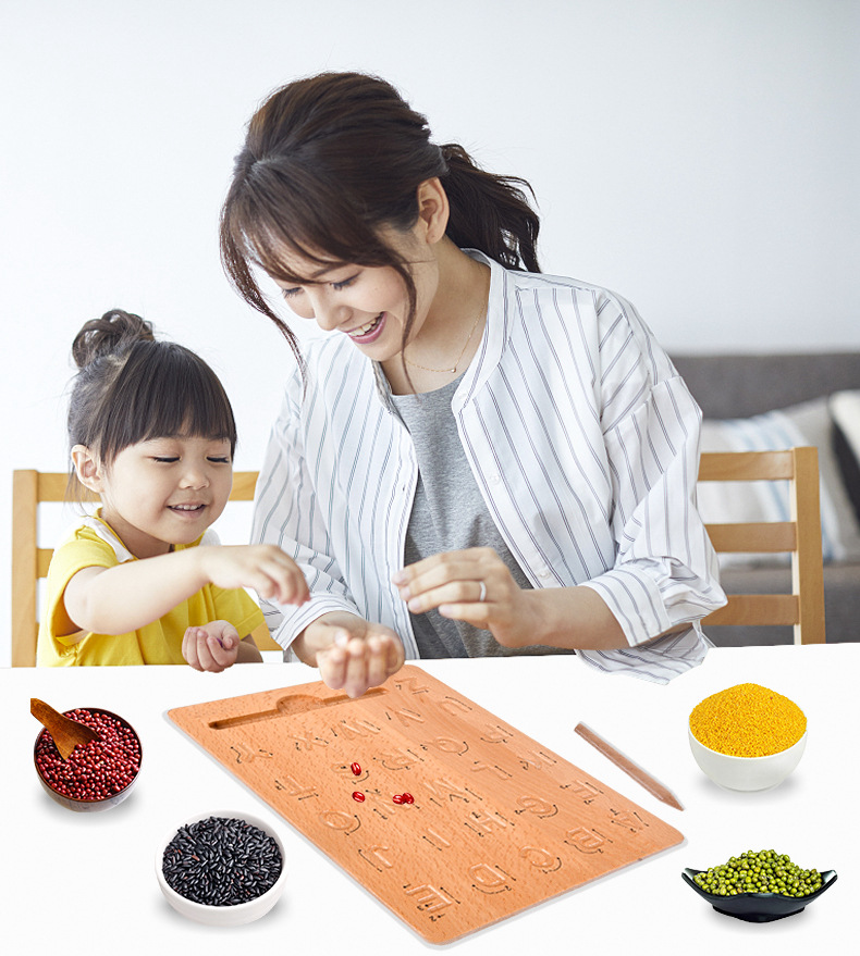 Beech Groove Writing Board Children's Montessori Teaching Aids Letter Writing Exercise Control Pen Description Practice Toys Cross-Border