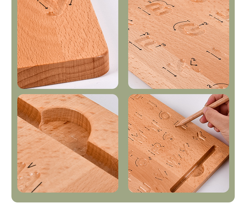 Beech Groove Writing Board Children's Montessori Teaching Aids Letter Writing Exercise Control Pen Description Practice Toys Cross-Border