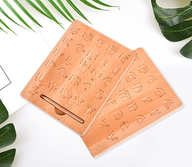 Beech Groove Writing Board Children's Montessori Teaching Aids Letter Writing Exercise Control Pen Description Practice Toys Cross-Border