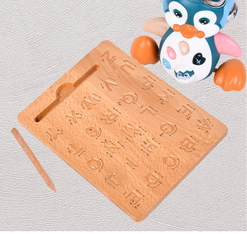 Beech Groove Writing Board Children's Montessori Teaching Aids Letter Writing Exercise Control Pen Description Practice Toys Cross-Border