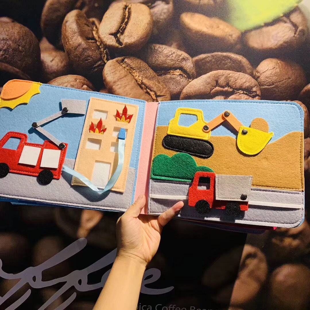Monterey Shuttle Felt Baby Cloth Book Non-Woven Early Education Toys Teaching Aids Felt Cloth Book Infant Busy Board