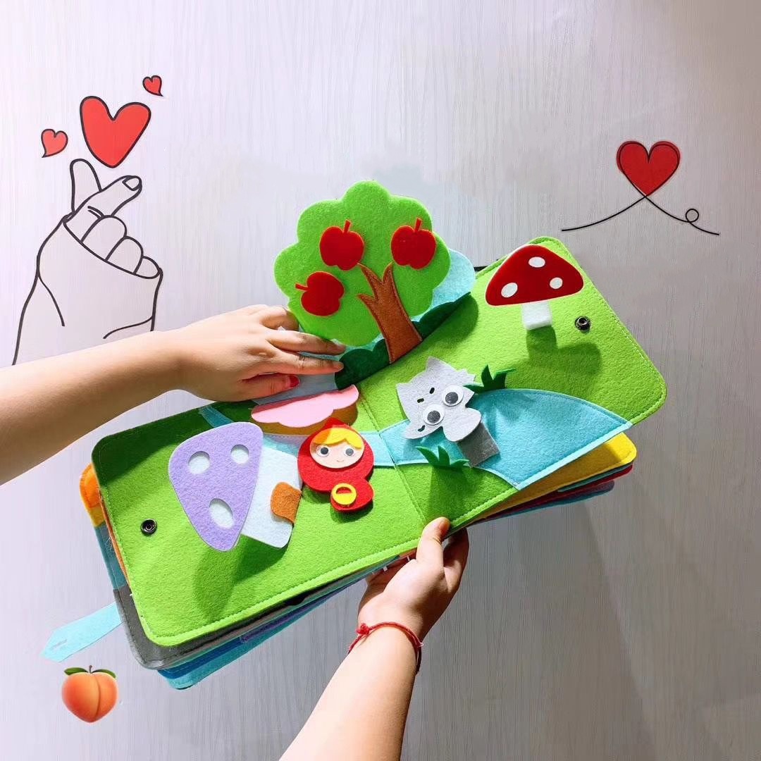 Monterey Shuttle Felt Baby Cloth Book Non-Woven Early Education Toys Teaching Aids Felt Cloth Book Infant Busy Board