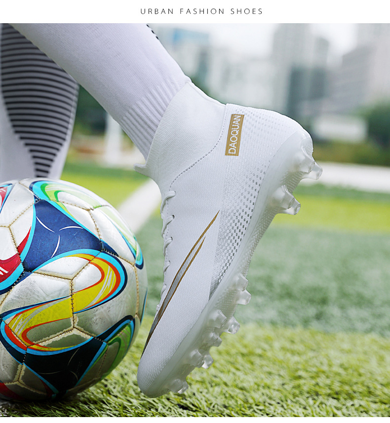 Cross-Border Soccer Shoes High-Top TF Broken Nail Artificial Lawn Skin Foot Boys and Girls AG Spike Competition Student Training Shoes Cross-Border Soccer Shoes High-Top TF Broken Nail Artificial Lawn Skin Foot Boys and Girls AG Spike Competition Student Training Shoes