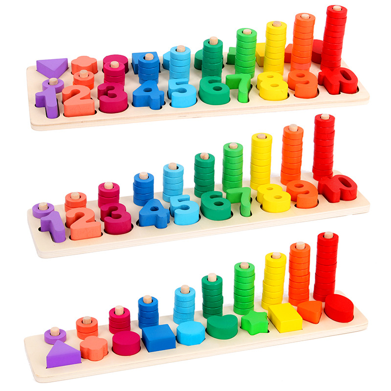 Educational Teaching Aids Kindergarten Mathematics Logarithm Learning Board Rainbow Spring Matching Children Early Education Learning Digital Toys