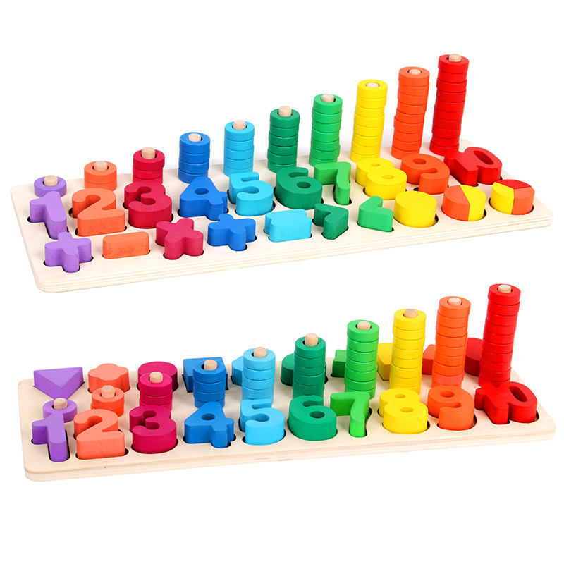 Educational Teaching Aids Kindergarten Mathematics Logarithm Learning Board Rainbow Spring Matching Children Early Education Learning Digital Toys