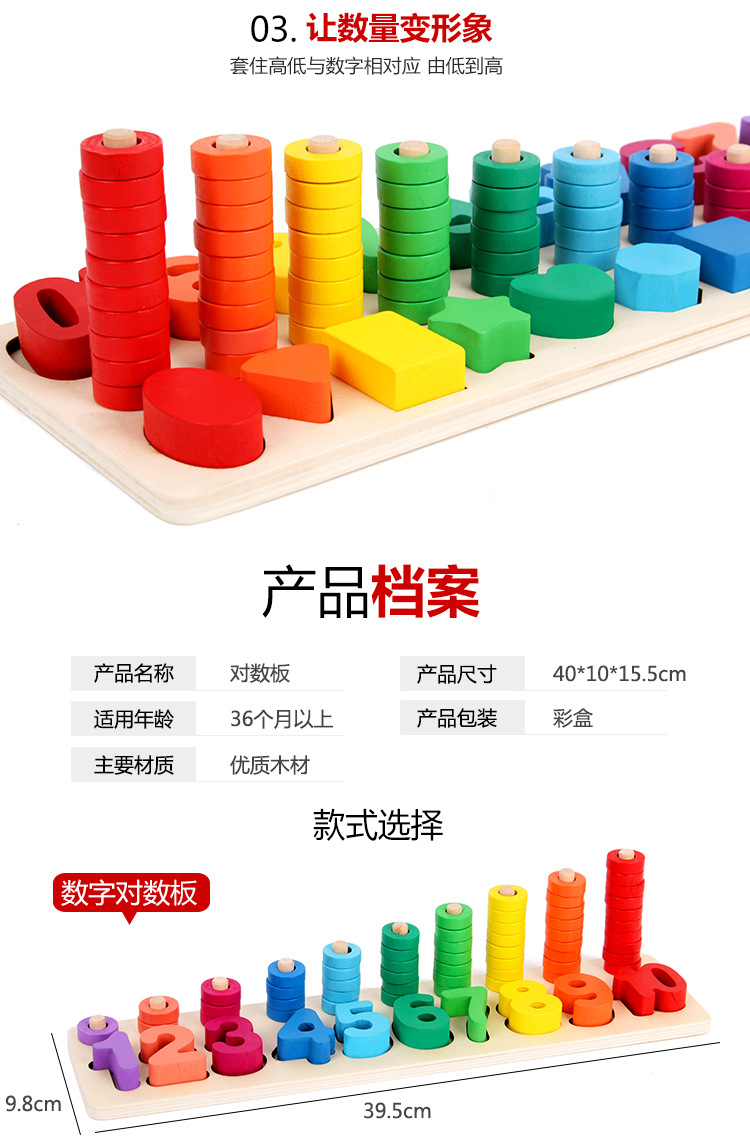 Educational Teaching Aids Kindergarten Mathematics Logarithm Learning Board Rainbow Spring Matching Children Early Education Learning Digital Toys