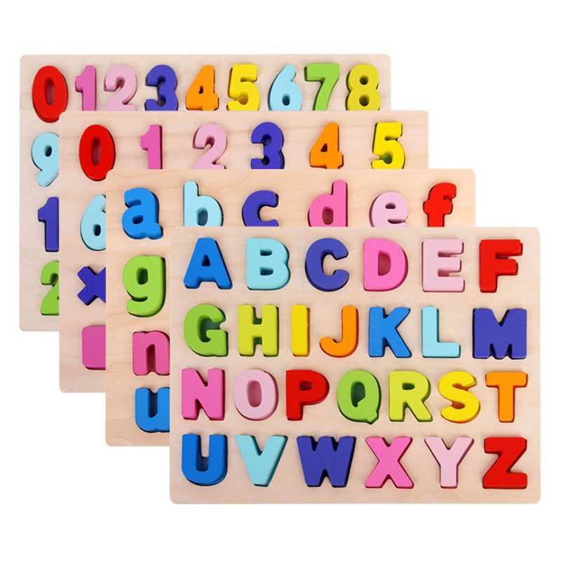 Kindergarten Wooden Three-Dimensional Digital Letters Grab Board Children&#039;s Early Education Educational Toys Baby Puzzle Teaching Aids