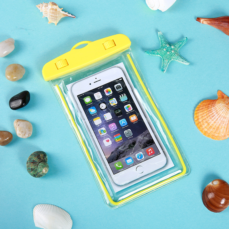 Luminous transparent mobile phone waterproof bag diving touch screen swimming beach cartoon fluorescent drift bag Luminous transparent mobile phone waterproof bag diving touch screen swimming beach cartoon fluorescent drift bag