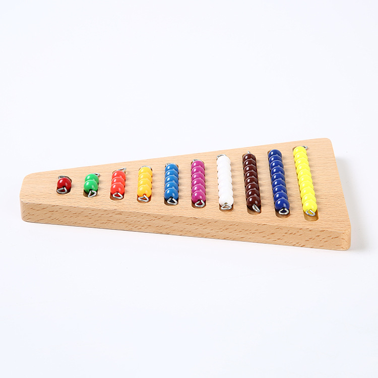 Colored Beaded Step Board Teaching Aids Mathematical Calculation Wooden Toys Montessori Colored Beaded Step Board