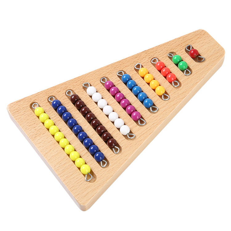 Colored Beaded Step Board Teaching Aids Mathematical Calculation Wooden Toys Montessori Colored Beaded Step Board