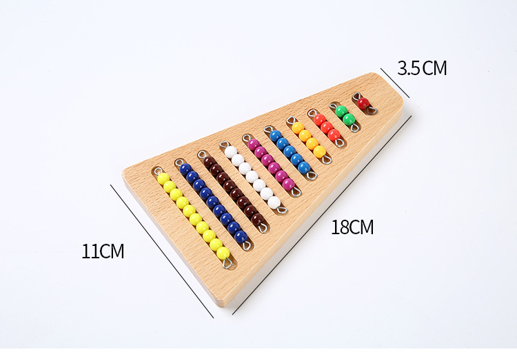 Colored Beaded Step Board Teaching Aids Mathematical Calculation Wooden Toys Montessori Colored Beaded Step Board