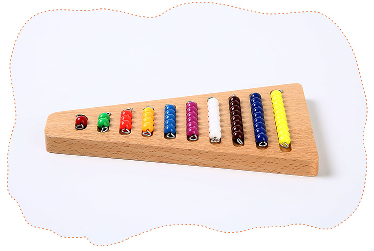 Colored Beaded Step Board Teaching Aids Mathematical Calculation Wooden Toys Montessori Colored Beaded Step Board