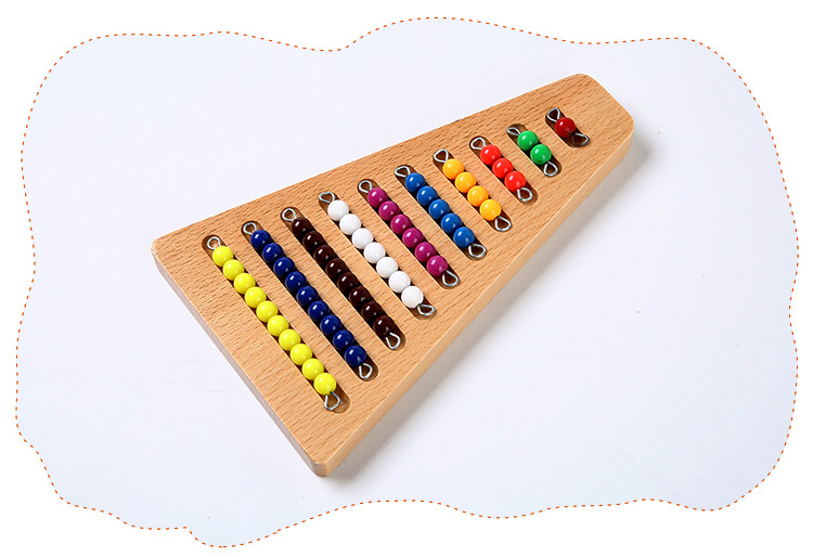Colored Beaded Step Board Teaching Aids Mathematical Calculation Wooden Toys Montessori Colored Beaded Step Board