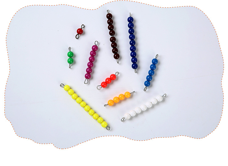 Colored Beaded Step Board Teaching Aids Mathematical Calculation Wooden Toys Montessori Colored Beaded Step Board