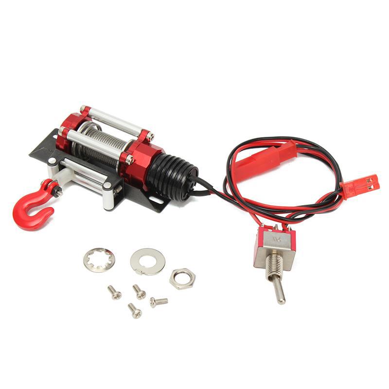 1/10 Simulated Climbing Car Winch Axial Scx10 RC4WD D90 Electric Winch Steel Rope Hook