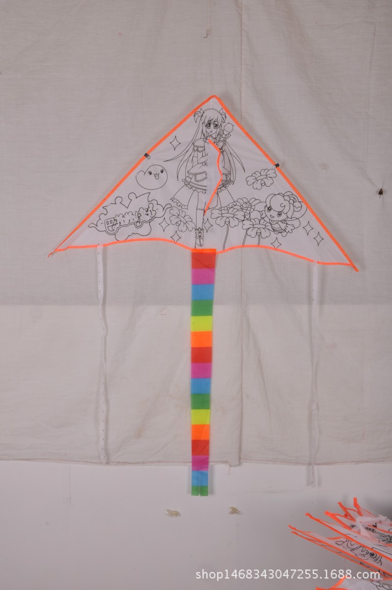 Weifang Children's Painting Kite Handmade DIY Teaching Blank Kite Full Set of Line Board Paint 42 Patterns Mixed Hair
