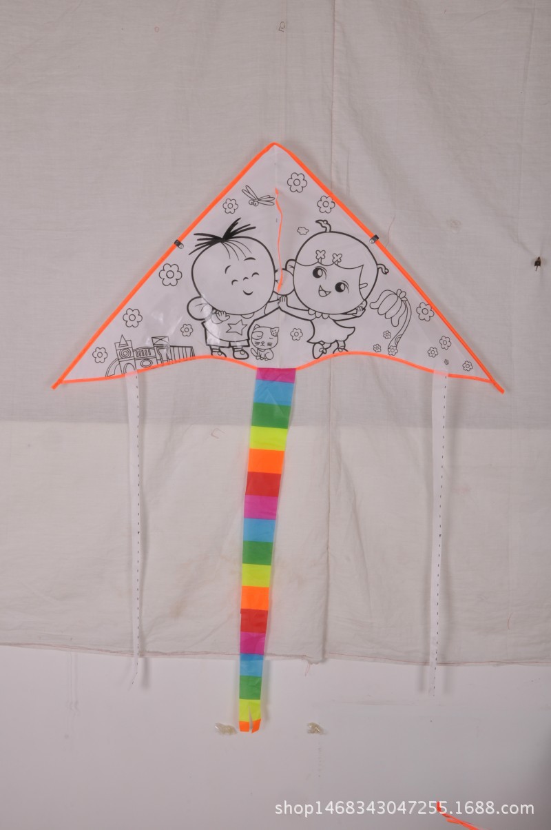 Weifang Children's Painting Kite Handmade DIY Teaching Blank Kite Full Set of Line Board Paint 42 Patterns Mixed Hair