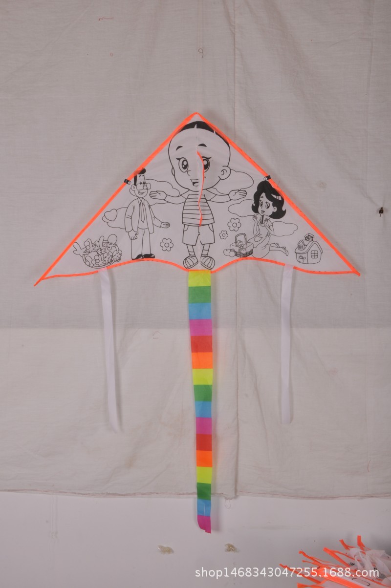 Weifang Children's Painting Kite Handmade DIY Teaching Blank Kite Full Set of Line Board Paint 42 Patterns Mixed Hair