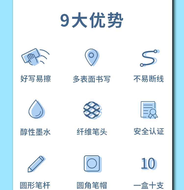 One Pen Long Water-Based Erasable Whiteboard Marker Children's Board Pen Blackboard Pen Office Supplies Whiteboard Marker Bulk One Pen Long Water-Based Erasable Whiteboard Marker Children's Board Pen Blackboard Pen Office Supplies Whiteboard Marker Bulk