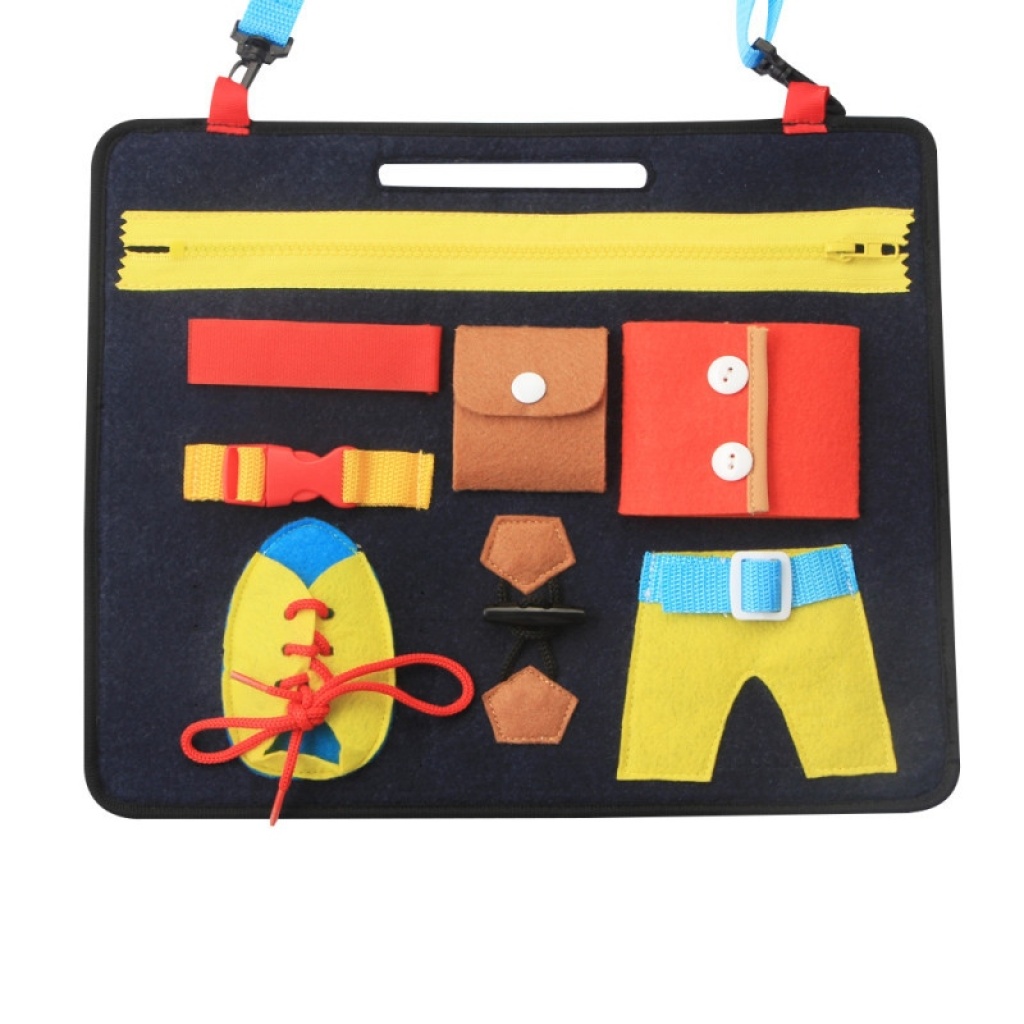 New Baby Learning Dressing Release Buckle Zipper Learning Board Montessori Felt Busy Board Toy Children Early Teaching Props