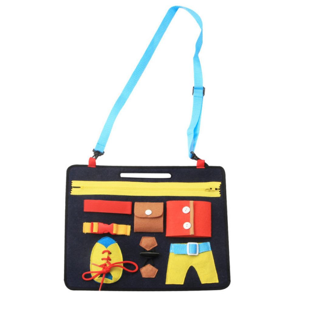 New Baby Learning Dressing Release Buckle Zipper Learning Board Montessori Felt Busy Board Toy Children Early Teaching Props