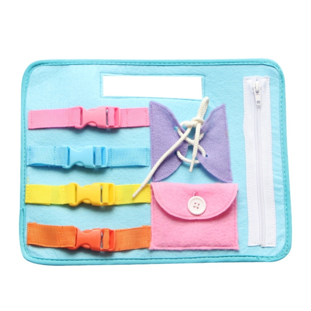 New Baby Learning Dressing Release Buckle Zipper Learning Board Montessori Felt Busy Board Toy Children Early Teaching Props