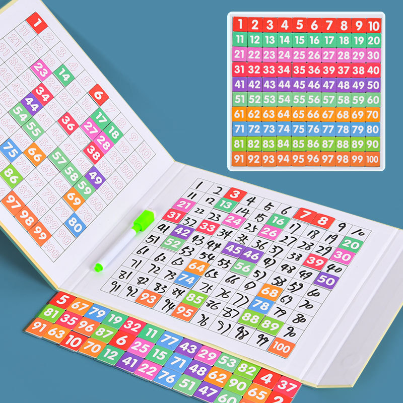 Children&#039;s Arithmetic Magnetic Hundreds Board Elementary School Students Intelligence Class Montessori Early Education Mathematics Teaching Aids Early Childhood Education Toys