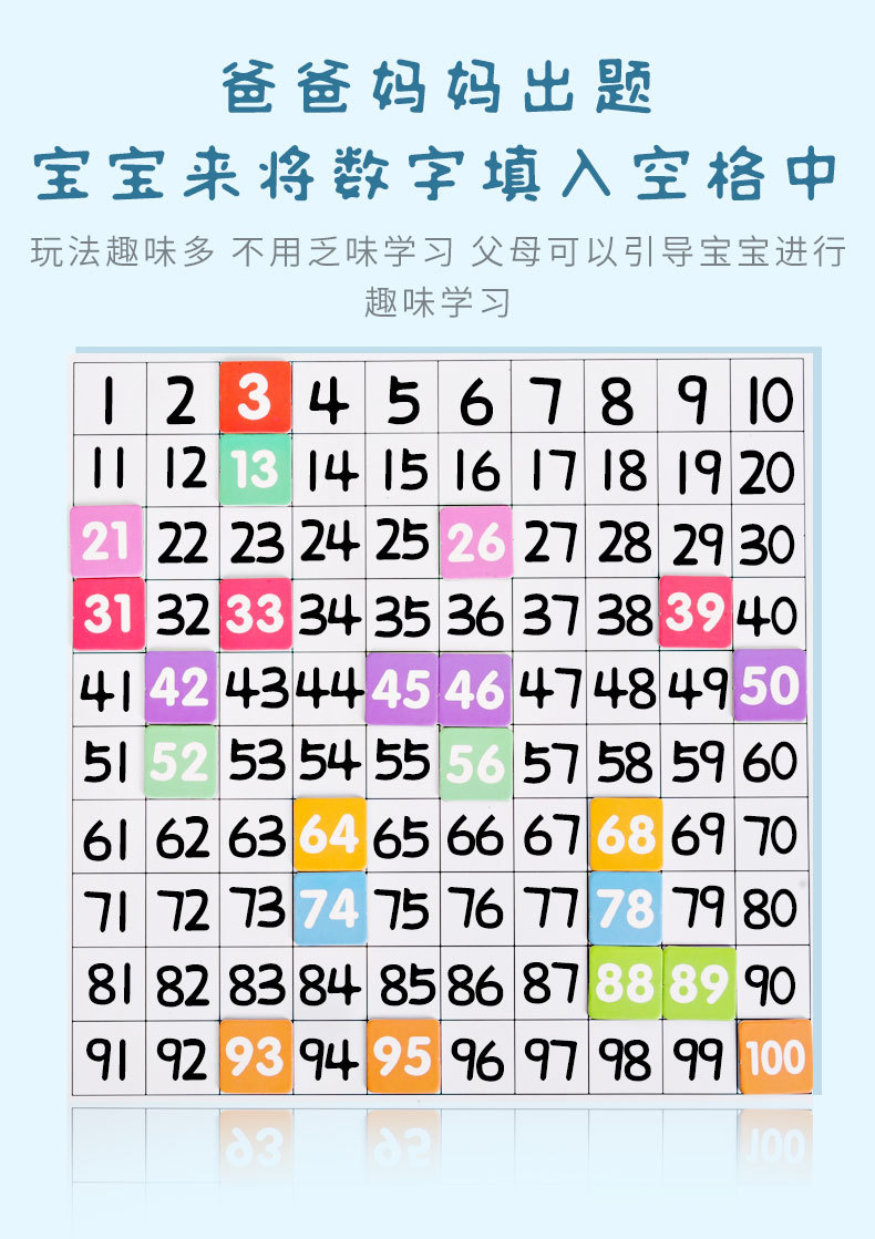 Children's Arithmetic Magnetic Hundreds Board Elementary School Students Intelligence Class Montessori Early Education Mathematics Teaching Aids Early Childhood Education Toys