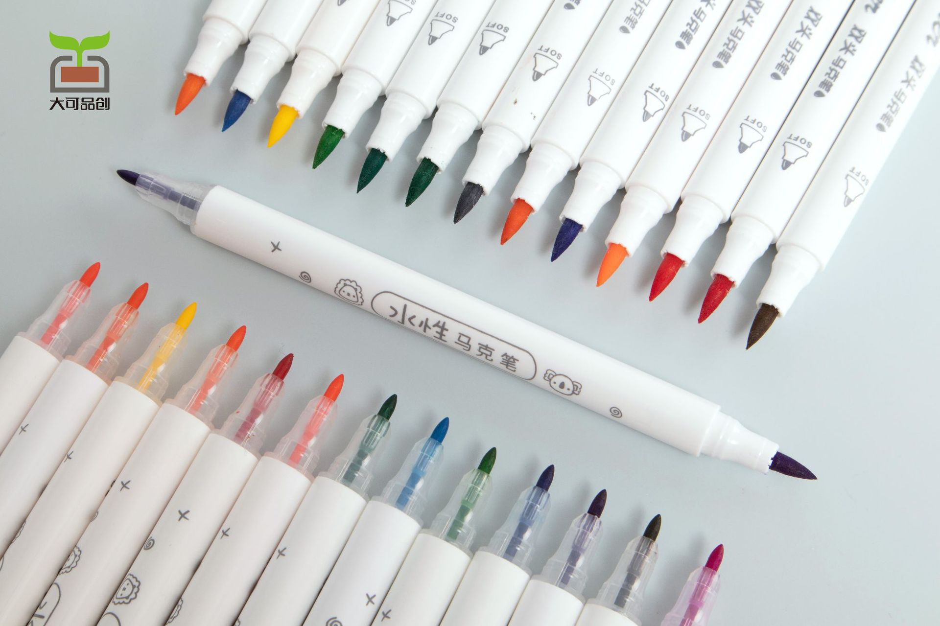 SOURCE Factory 24-Color Water-Based Children's Marker Pen Double-Headed Marking Pen Children's Graffiti Painting Watercolor Pens Set SOURCE Factory 24-Color Water-Based Children's Marker Pen Double-Headed Marking Pen Children's Graffiti Painting Watercolor Pens Set