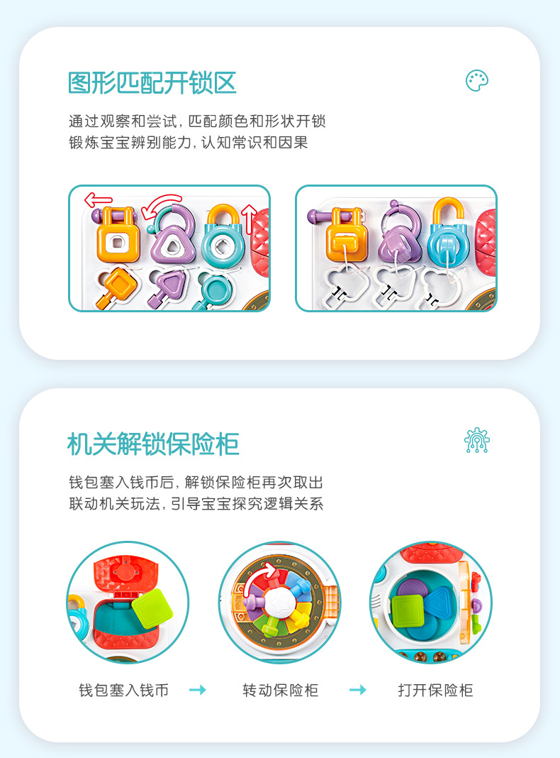 Aobei Early Education Teaching Aids Children 1-3 Years Old Baby Children Education Busy Board Unlocking Toys Children Montessori Early Education