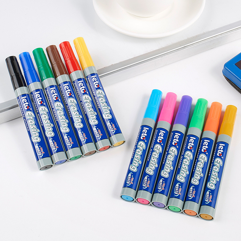 Letu 528 Whiteboard Marker Erasable Mark Office Whiteboard Marker Teaching Children&#039;s Color Drawing Board Thick Head Easy to Wipe Wholesale