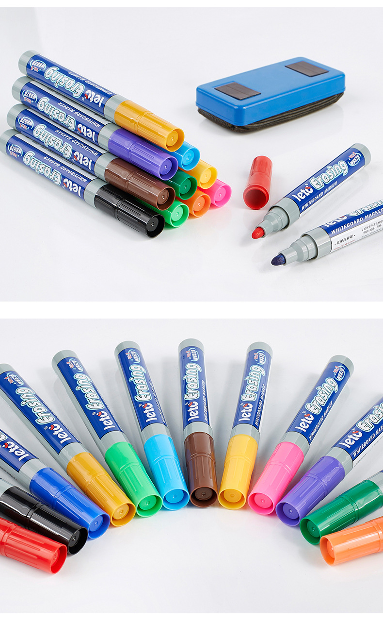 Letu 528 Whiteboard Marker Erasable Mark Office Whiteboard Marker Teaching Children's Color Drawing Board Thick Head Easy to Wipe Wholesale